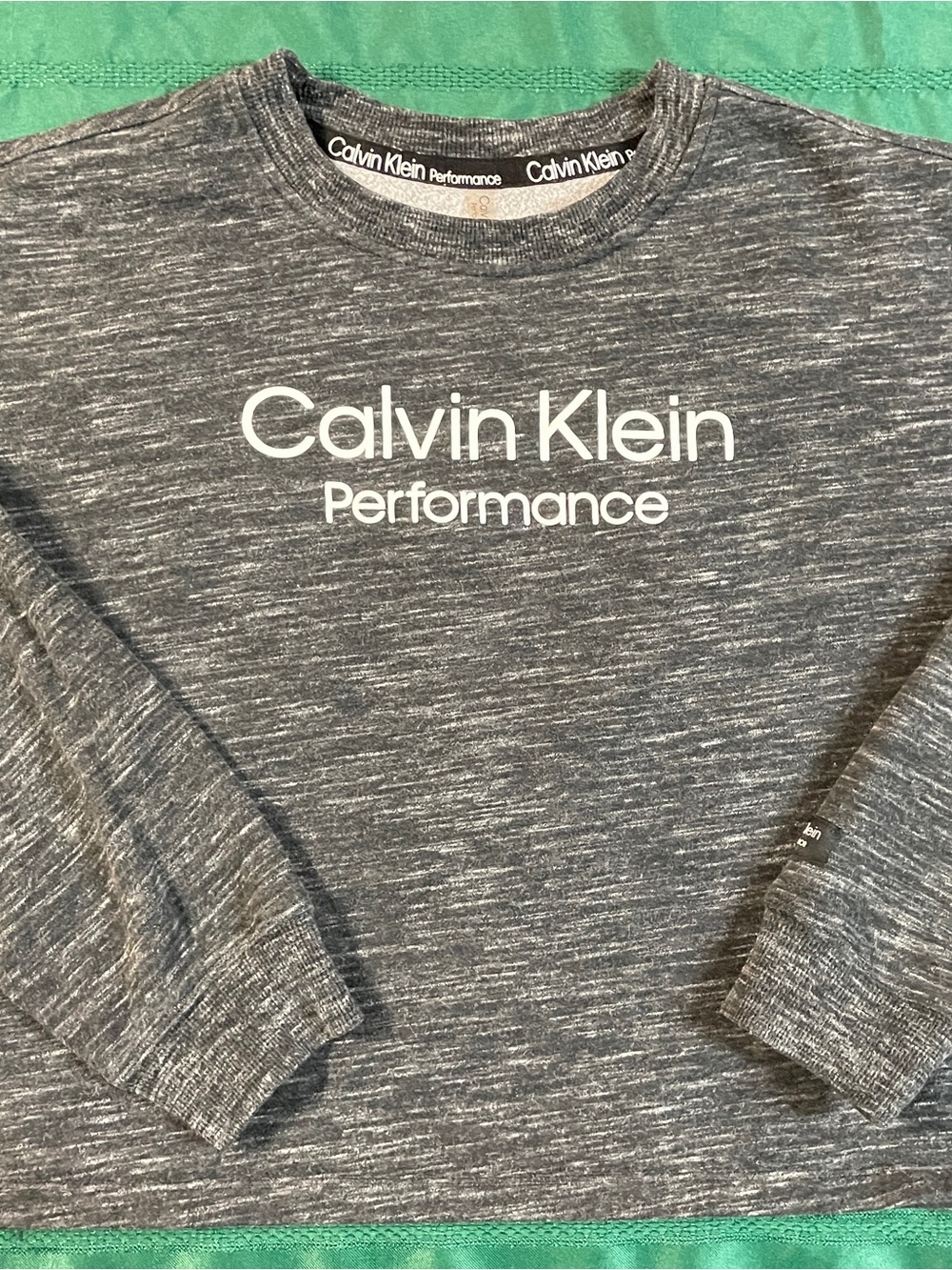 Calvin Klein Gray Marled Performance Crop Top